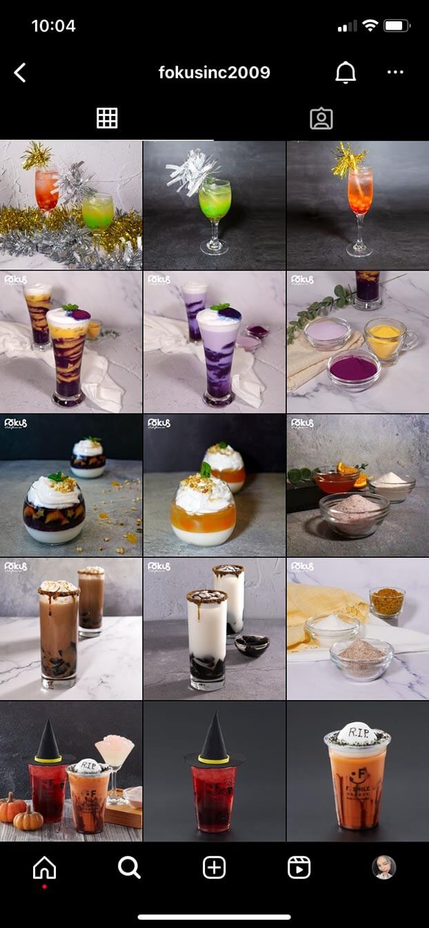 Social media of the bubble tea shop