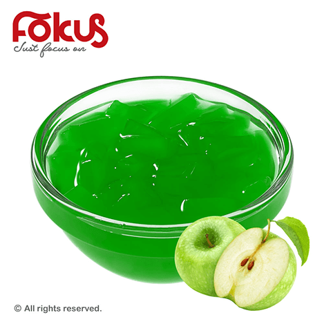 Green apple jelly for bubble tea and desserts – crisp, fruity topping for drinks and sweet treats