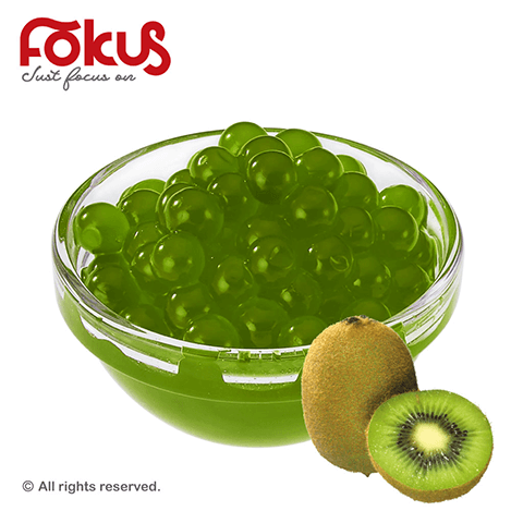 Kiwi popping boba for bubble tea and fruit drinks – juicy green bursting pearls for cafés and beverage shops