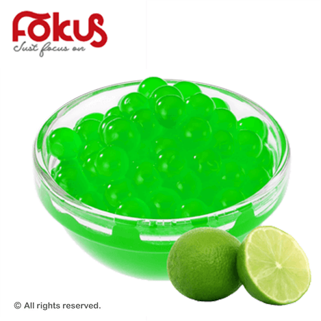 Lemon popping boba for bubble tea and citrus drinks – bright yellow bursting pearls with tangy lemon flavor