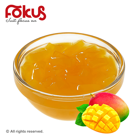 Mango jelly for bubble tea and desserts – sweet, tropical topping for drinks and sweets