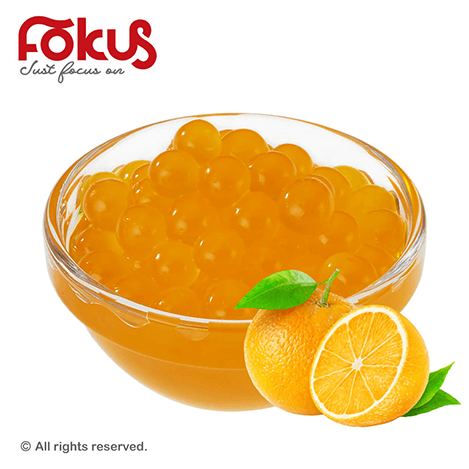 Orange popping boba for bubble tea and fruity drinks – juicy bursting pearls for cafés and beverage brands