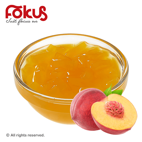 Peach jelly for bubble tea and desserts – sweet, fruity topping for drinks and sweet treats