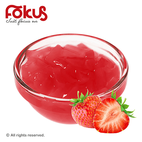 Strawberry jelly for bubble tea and desserts – sweet, fruity topping for drinks and sweet treats