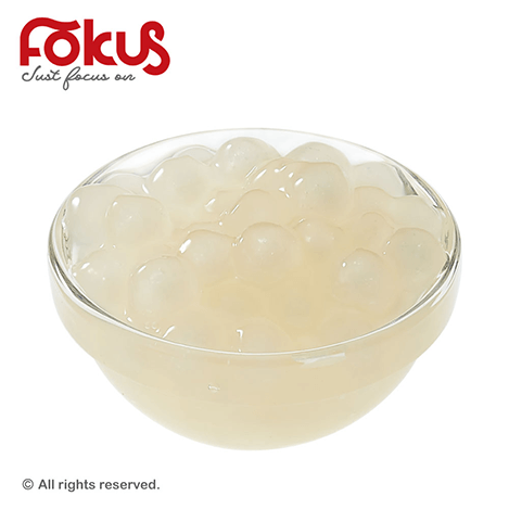 Premium white tapioca pearls for bubble tea – chewy texture and neutral taste perfect for flavored beverages